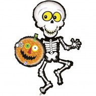 Halloween Dansende skelet med græskar folie ballon 48"
